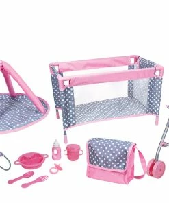 Lissi 40cm Soft Baby With Stroller, Playpen, Playyard, Bouncer, Bag & Accessories