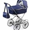 Bayer Classic Deluxe Pram Dark Blue With White Hearts