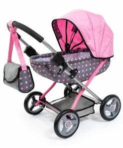 Bayer Cosy Doll Pram - Grey With Pink Spots & Pink Hood -Sylvanian Families-shop 21006223 2 76096.1628483433