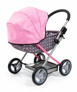 Bayer Cosy Doll Pram - Grey With Pink Spots & Pink Hood -Sylvanian Families-shop 21006223 3 98233.1628483433