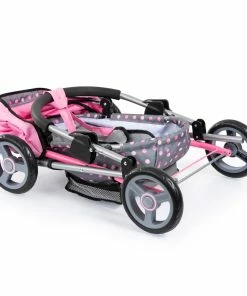 Bayer Cosy Doll Pram - Grey With Pink Spots & Pink Hood -Sylvanian Families-shop 21006223 5 79861.1628483433