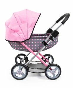 Bayer Cosy Doll Pram - Grey With Pink Spots & Pink Hood -Sylvanian Families-shop 21006223 9 38717.1628483433