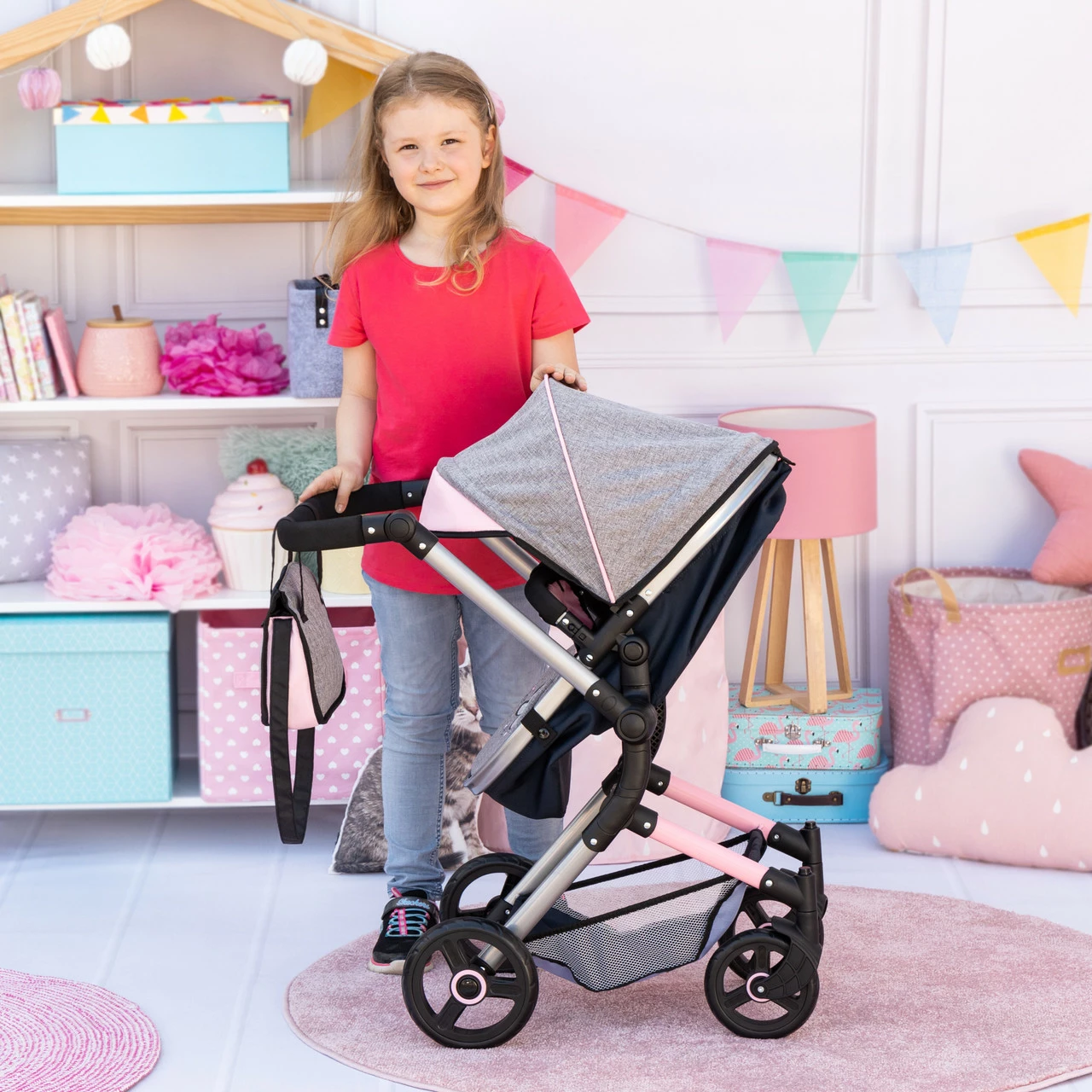 Bayer Neo Vario Pram - Dark Grey With Butterfly Motif 3 Bayer Neo Vario Pram - Dark Grey With Butterfly Motif - Image 3