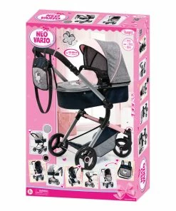 Bayer Neo Vario Pram - Dark Grey With Butterfly Motif