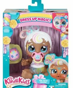 Kindi Kids Dress Up Magic Mini Mello Unicorn Baby Sister Face Paint Reveal Doll