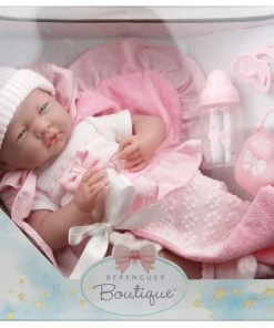 39cm La Newborn Soft Body Boutique Baby Doll Pink Set With Accessories