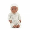 Babi - Baby Doll Dark Skin Tone 14inc With Polka Dot Ivory Outfit