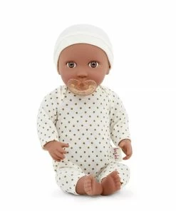 Babi - Baby Doll Dark Skin Tone 14inc With Polka Dot Ivory Outfit
