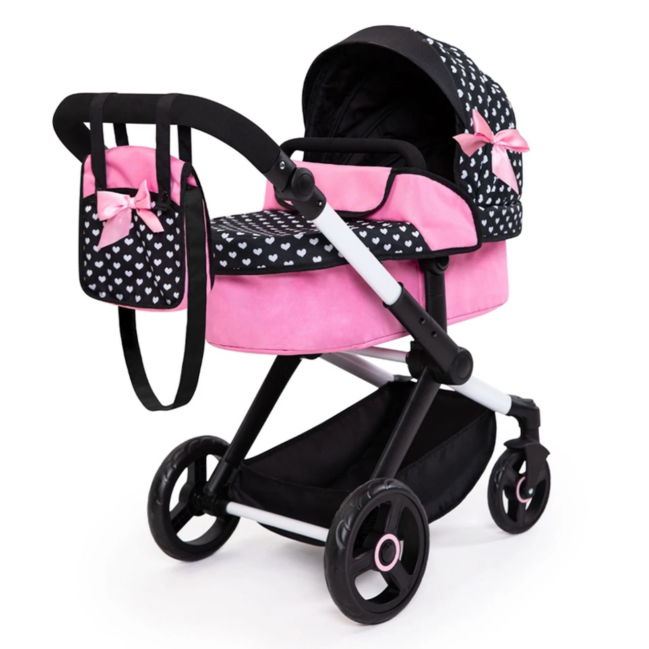 Bayer Xeo Compact Pram With White Hearts & Pink Bow - Image 2