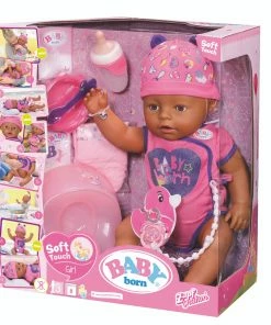 BABY BORN Soft Touch Girl Brown Eyes 43cm -Sylvanian Families-shop Bb 824382B packaging 300 08640.1605153188