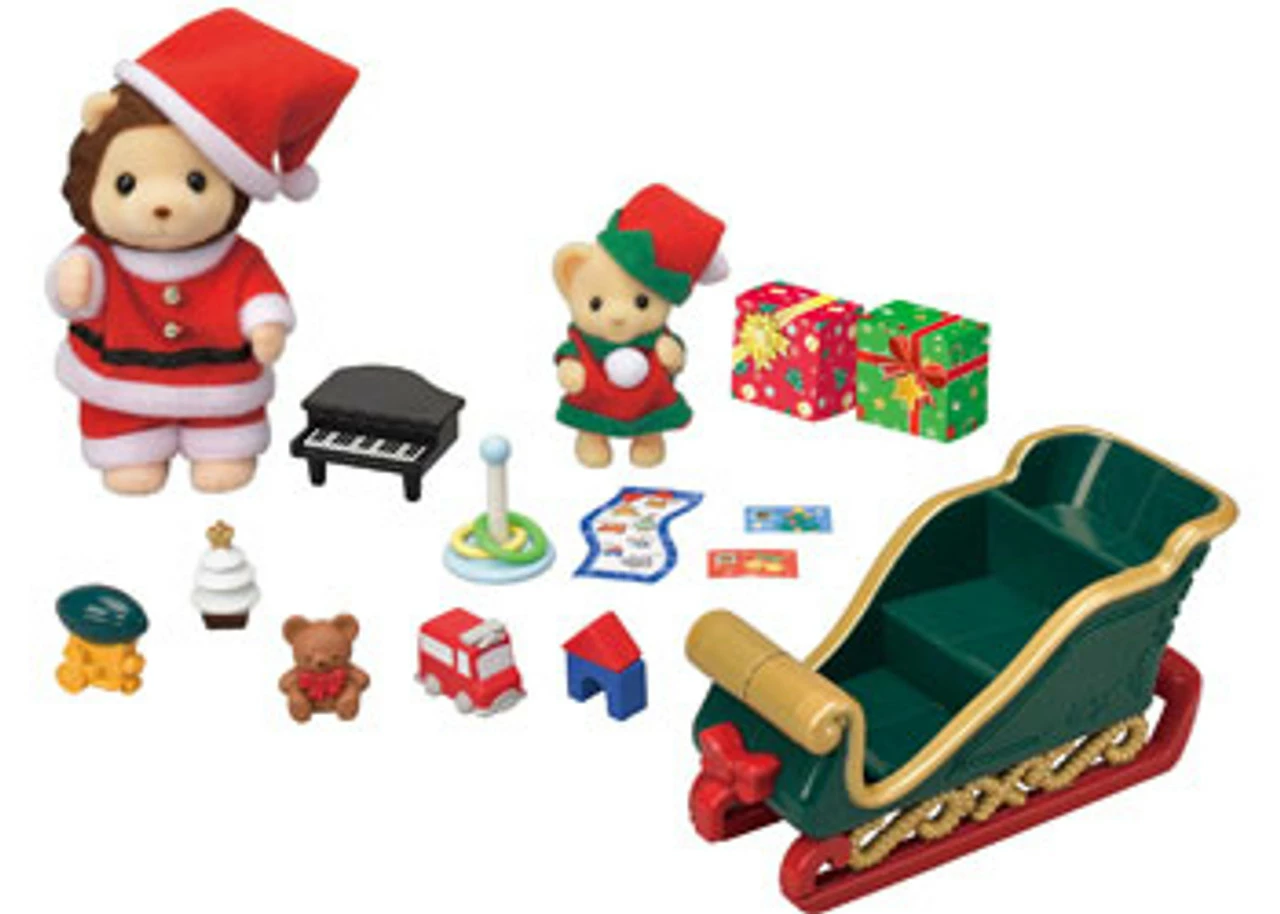 Sylvanian Families Mr Lion's Winter Sleigh With Santa & Baby Lion