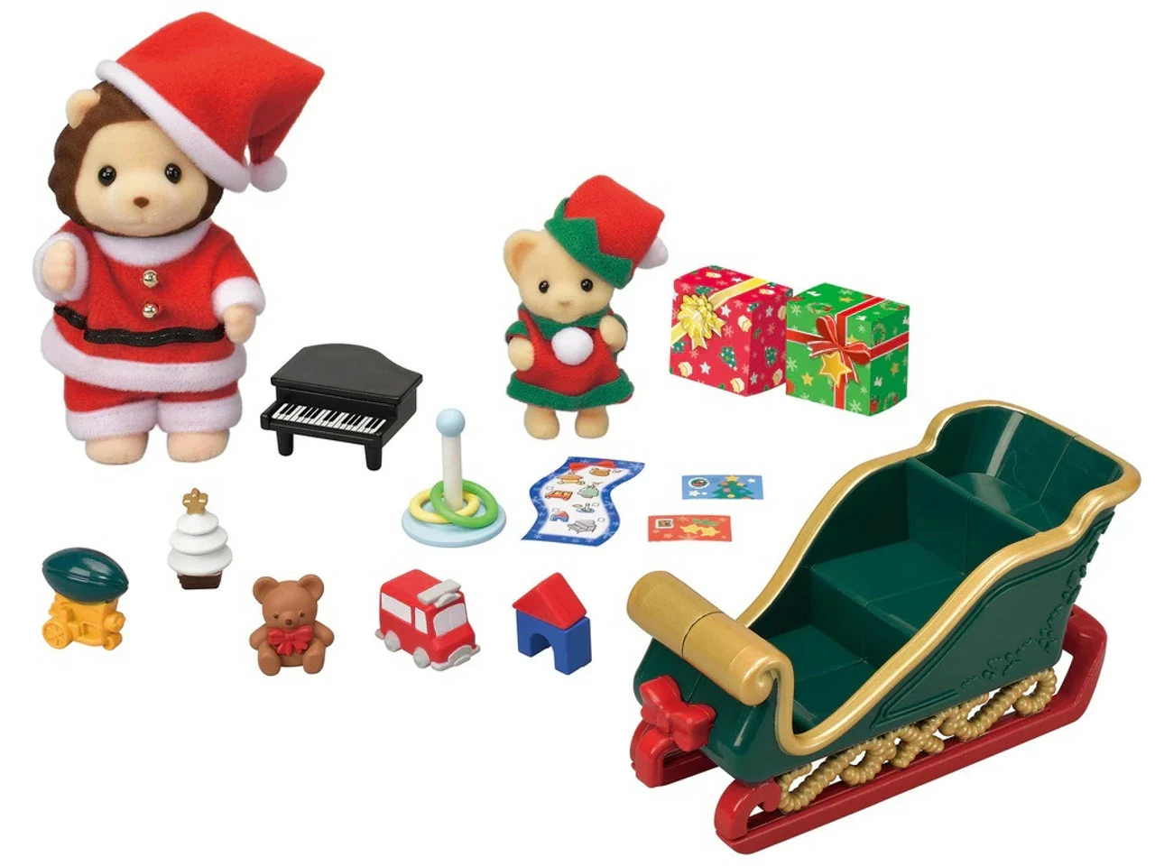 Sylvanian Families Mr Lion's Winter Sleigh With Santa & Baby Lion - Image 3